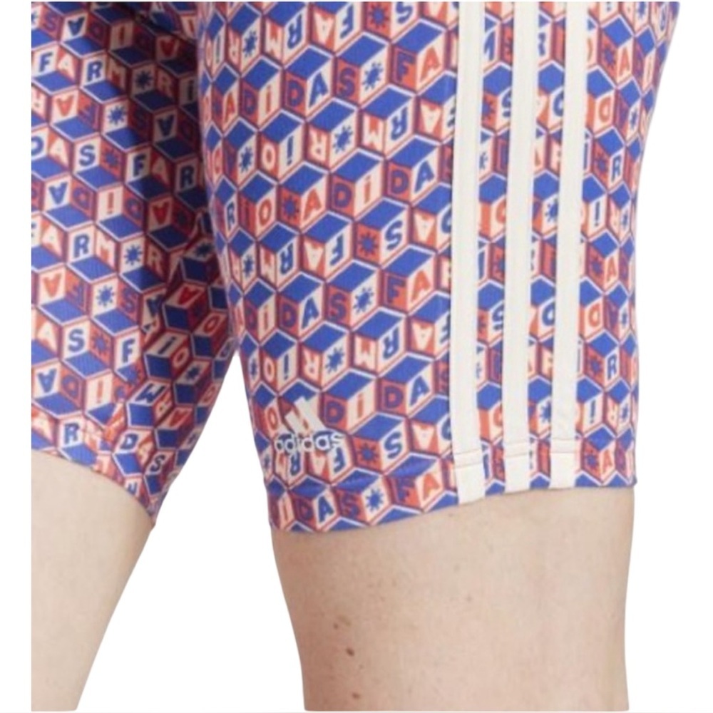 Adidas x FARM Rio Oasis Night Bike Shorts NWT | Women’s M | 9” Inseam - Picture 3 of 16